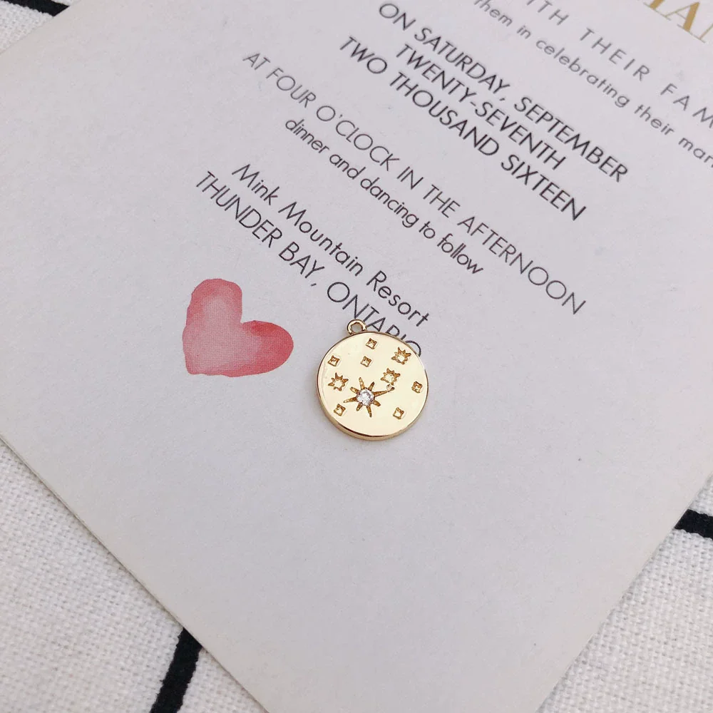 Wholesale Copper Plated Jewelry Accessories With Stars Moon Starburst Zircon For Necklace Pendant And Earrings - Image 11