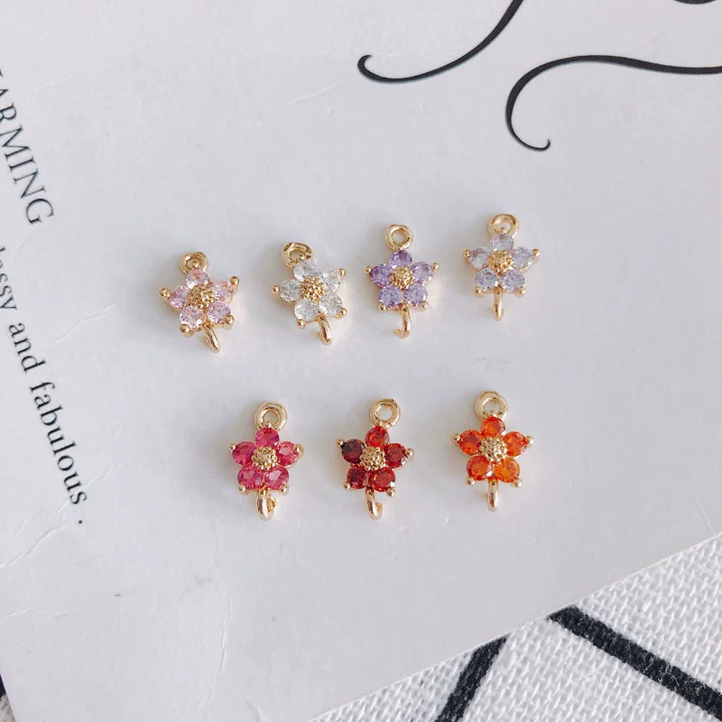 Wholesale Copper Plated Real Gold Hollow Flower Zircon Earrings Jewelry Accessories - Image 4