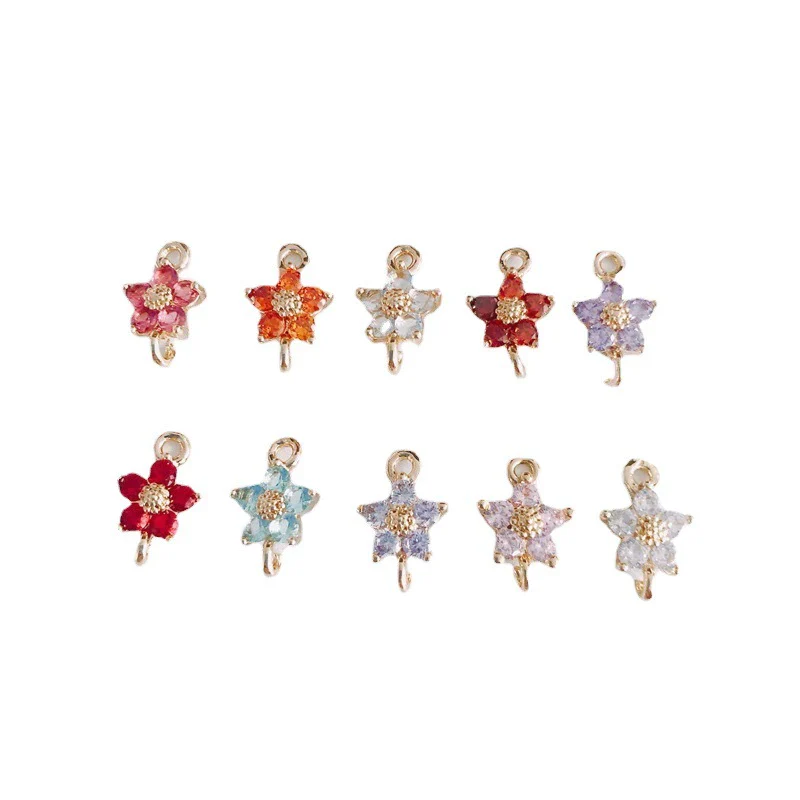 Wholesale Copper Plated Real Gold Hollow Flower Zircon Earrings Jewelry Accessories - Image 5
