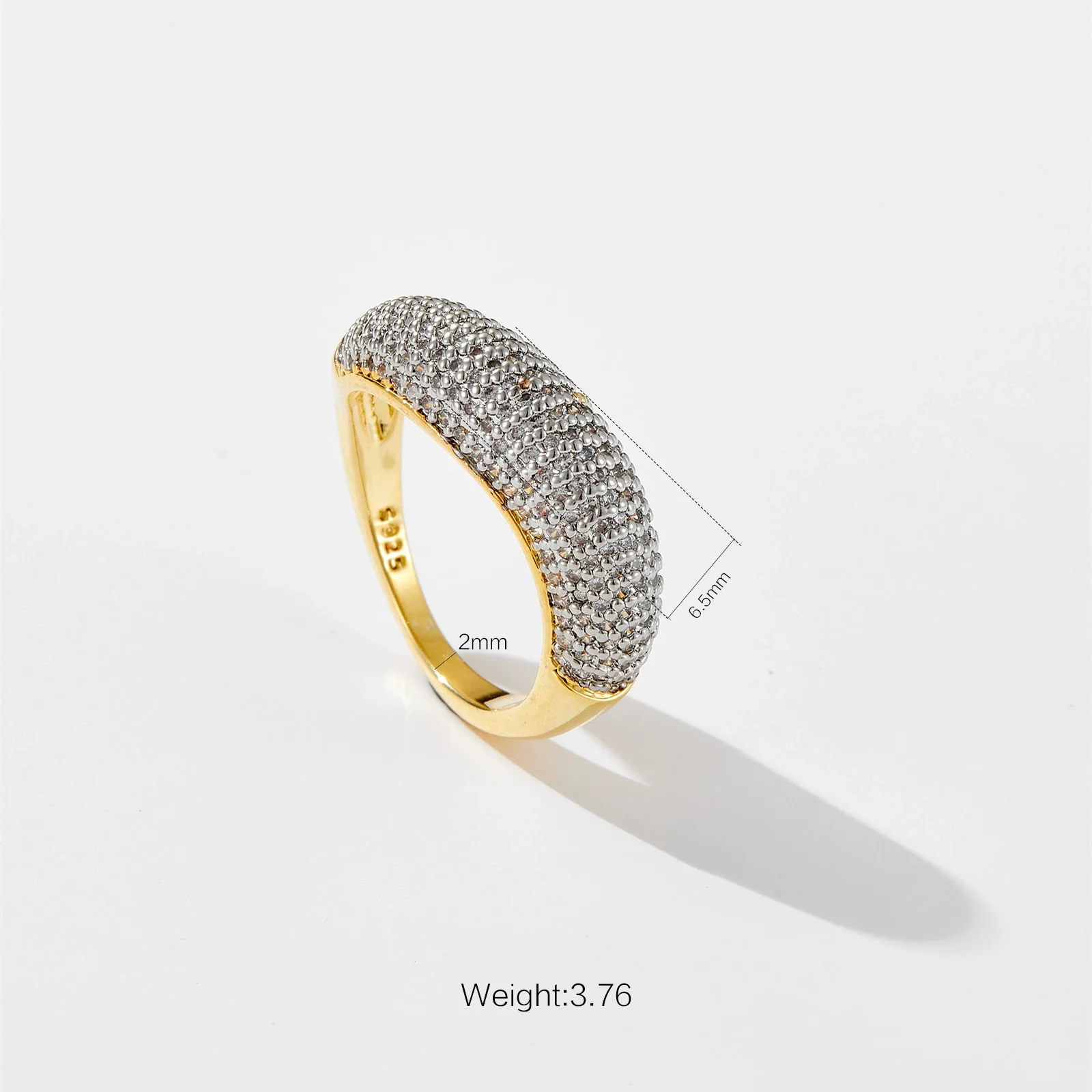 Wholesale Copper Ring Electroplated With Platinum And 18K Gold Geometric Design Fashion Light Luxury Women's Hand Jewelry - Image 7