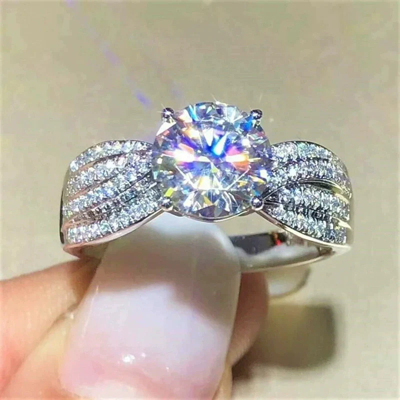 Wholesale Copper Ring Geometric Zircon Inlay For Women - Image 2