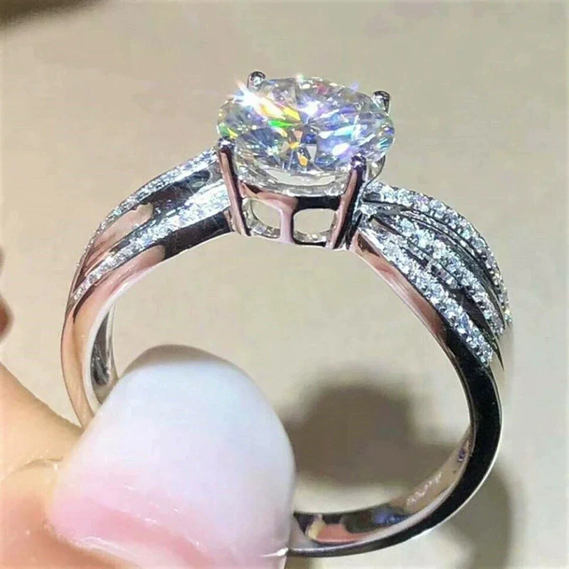 Wholesale Copper Ring Geometric Zircon Inlay For Women - Image 4