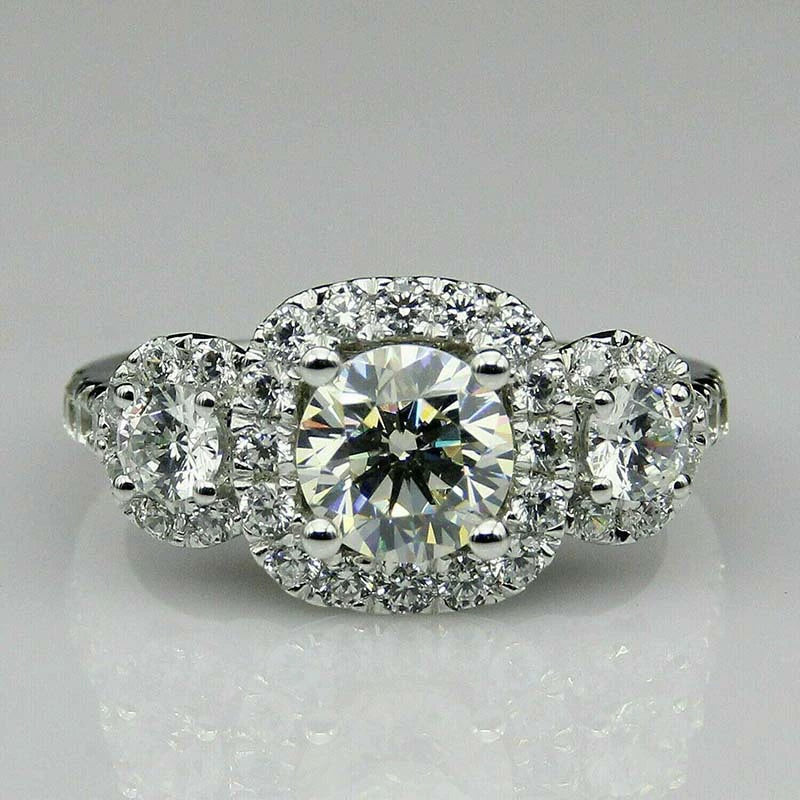 Wholesale Copper Ring With Flower And Geometric Pattern Inlaid Zircon For Women Luxury Business Style Jewelry - Image 2