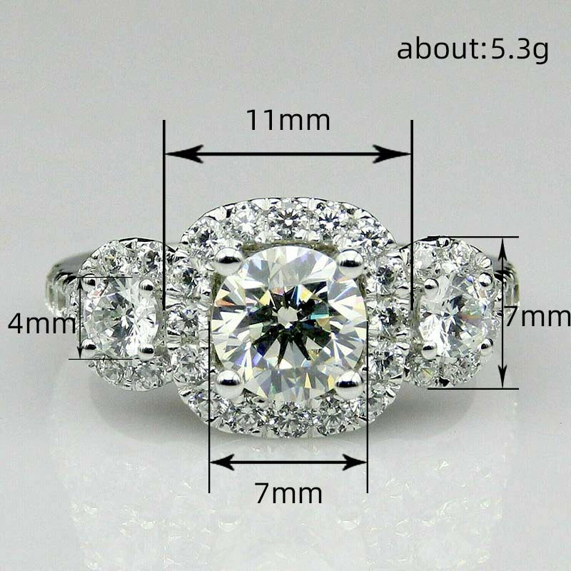 Wholesale Copper Ring With Flower And Geometric Pattern Inlaid Zircon For Women Luxury Business Style Jewelry - Image 4