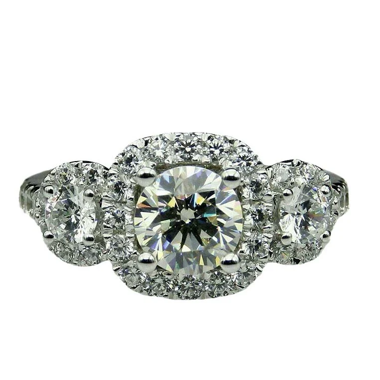 Wholesale Copper Ring With Flower And Geometric Pattern Inlaid Zircon For Women Luxury Business Style Jewelry - Image 5