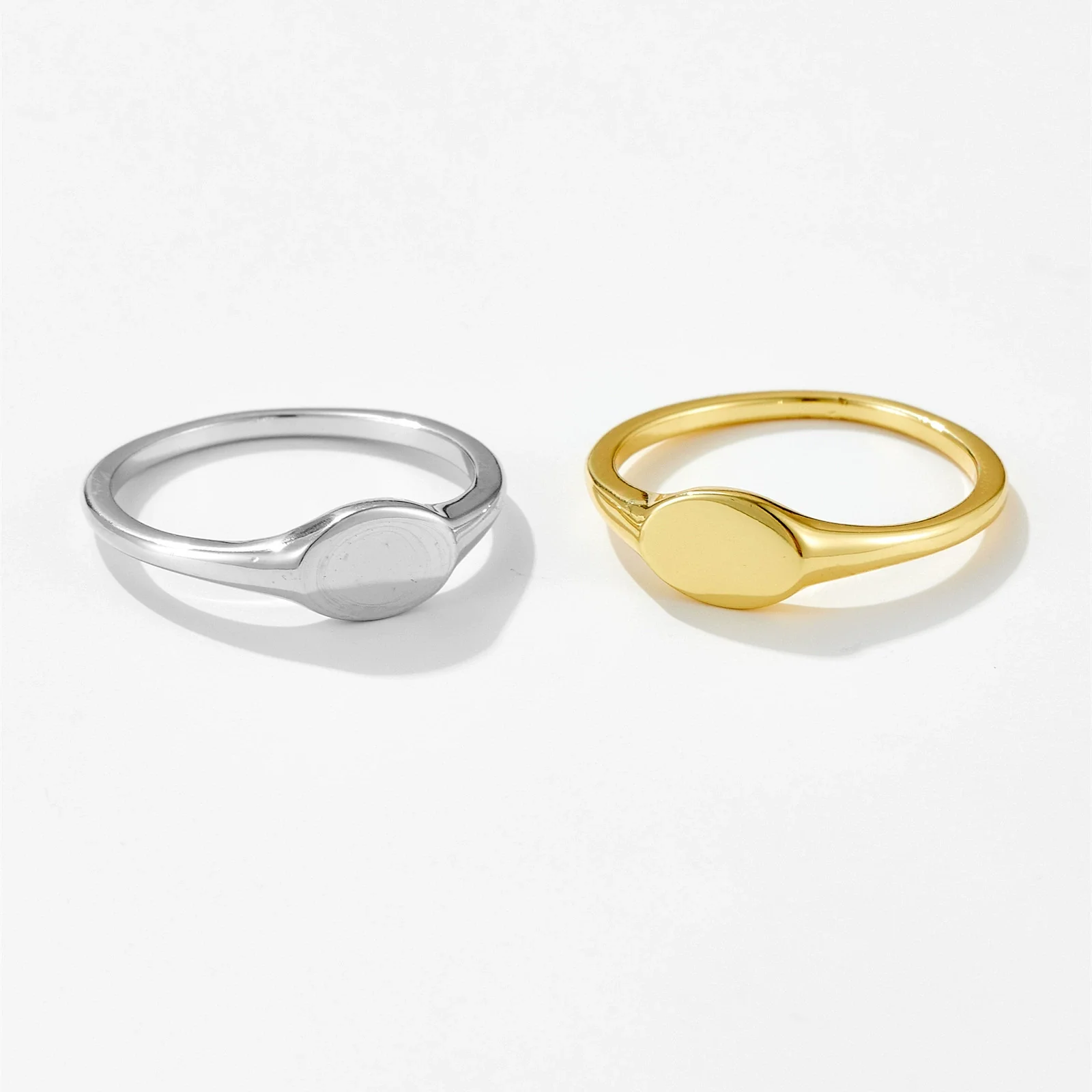 Wholesale Copper Ring With Geometric Design And Electroplating Platinum 18K Gold Light Luxury Style - Image 3