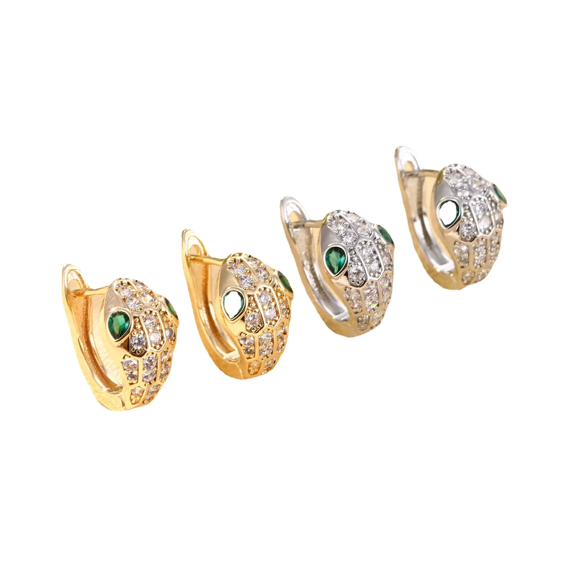 Wholesale Copper Snakeshaped Zodiac Animal Earrings With Electroplating For Men Niche Style - Image 5