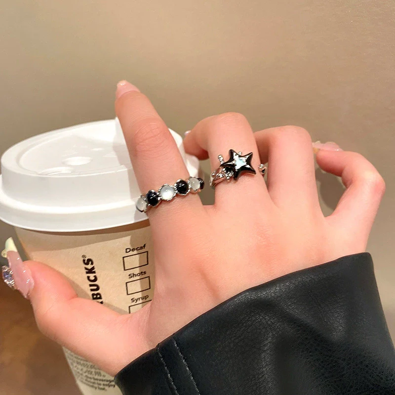 Wholesale Copper Star Open Ring For Women With Electroplating Design - Image 3