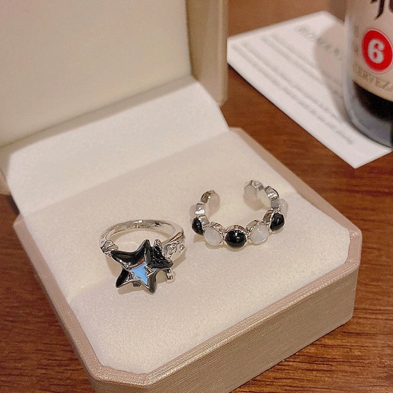Wholesale Copper Star Open Ring For Women With Electroplating Design - Image 4