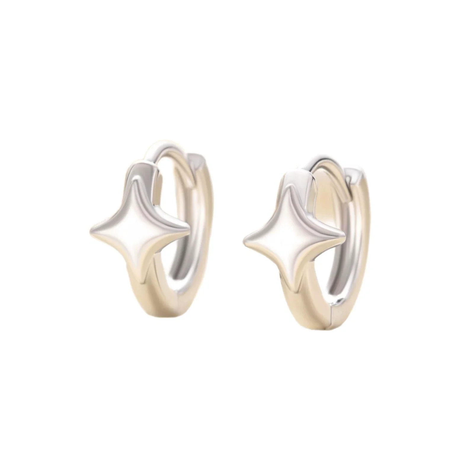 Wholesale Copper Sweet Style Star Shape Ear Buckle Earrings With Electroplating - Image 4