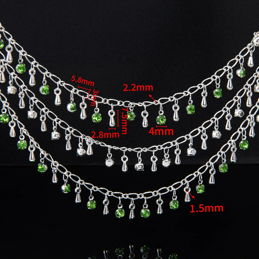 Wholesale Copper Water Drop Pendant Chain With Rhinestones And Butterfly Pattern Electroplated For Diy Necklace And Bracelet - Image 7