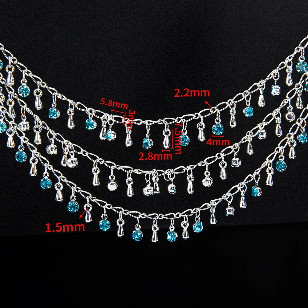 Wholesale Copper Water Drop Pendant Chain With Rhinestones And Butterfly Pattern Electroplated For Diy Necklace And Bracelet - Image 8