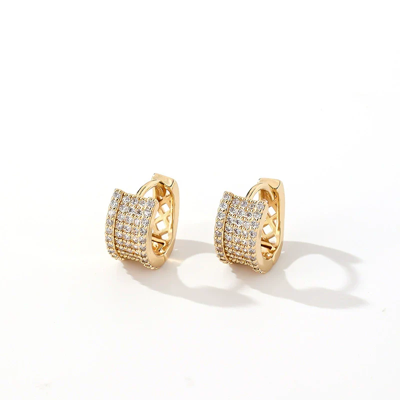 Wholesale Copper Zircon Threedimensional Simple Light Luxury Women's Earrings - Image 11