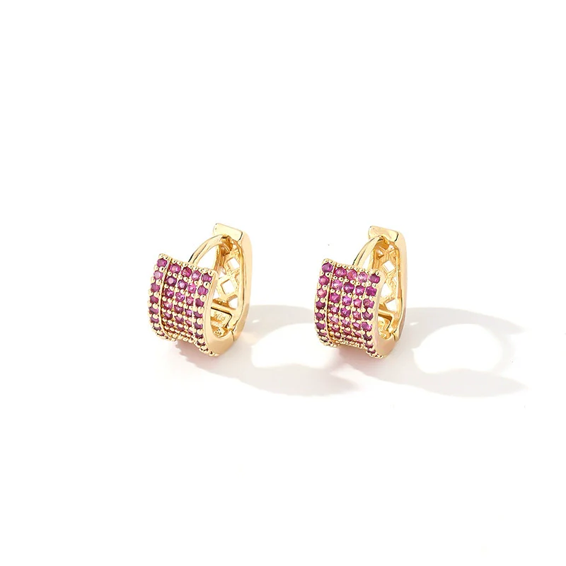 Wholesale Copper Zircon Threedimensional Simple Light Luxury Women's Earrings - Image 6