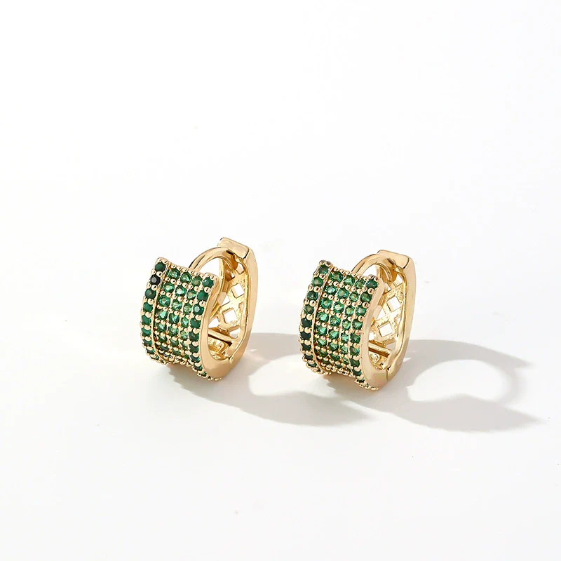 Wholesale Copper Zircon Threedimensional Simple Light Luxury Women's Earrings - Image 9