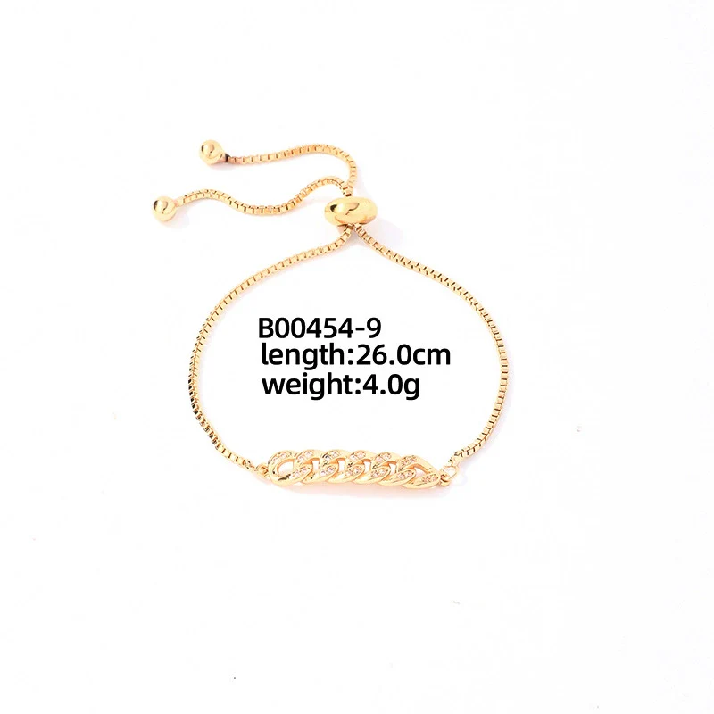 Wholesale Copper Zirconia Heart Shape And Leaves Wave Pattern Small And Fresh Style Women's Bracelet - Image 11