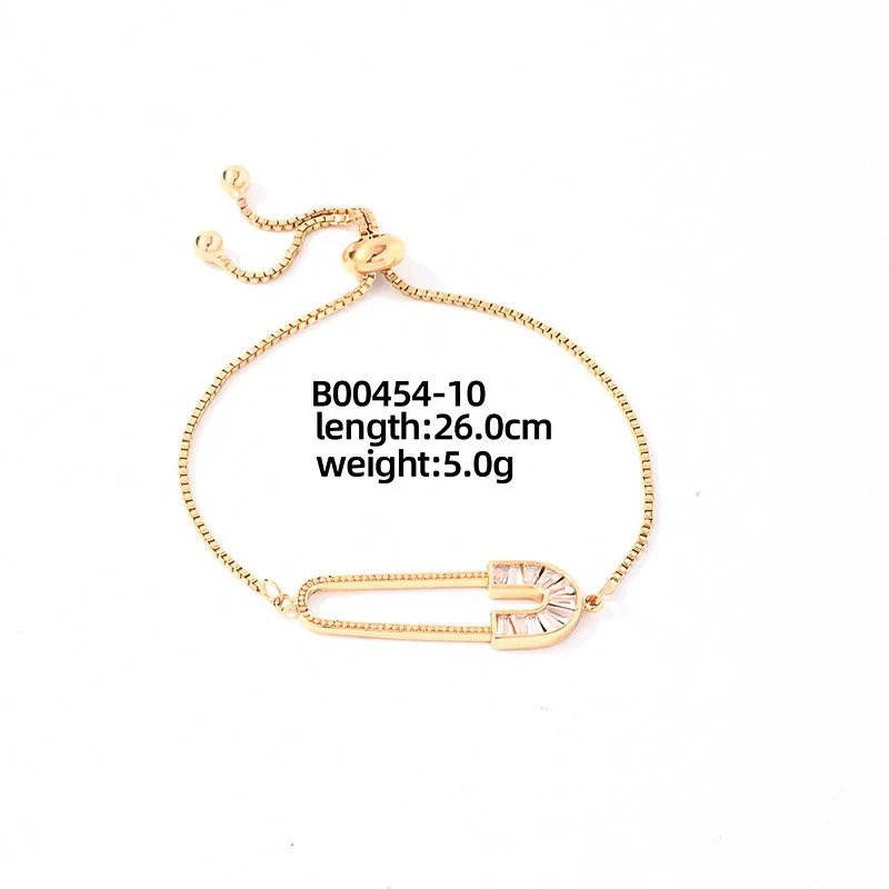 Wholesale Copper Zirconia Heart Shape And Leaves Wave Pattern Small And Fresh Style Women's Bracelet - Image 12