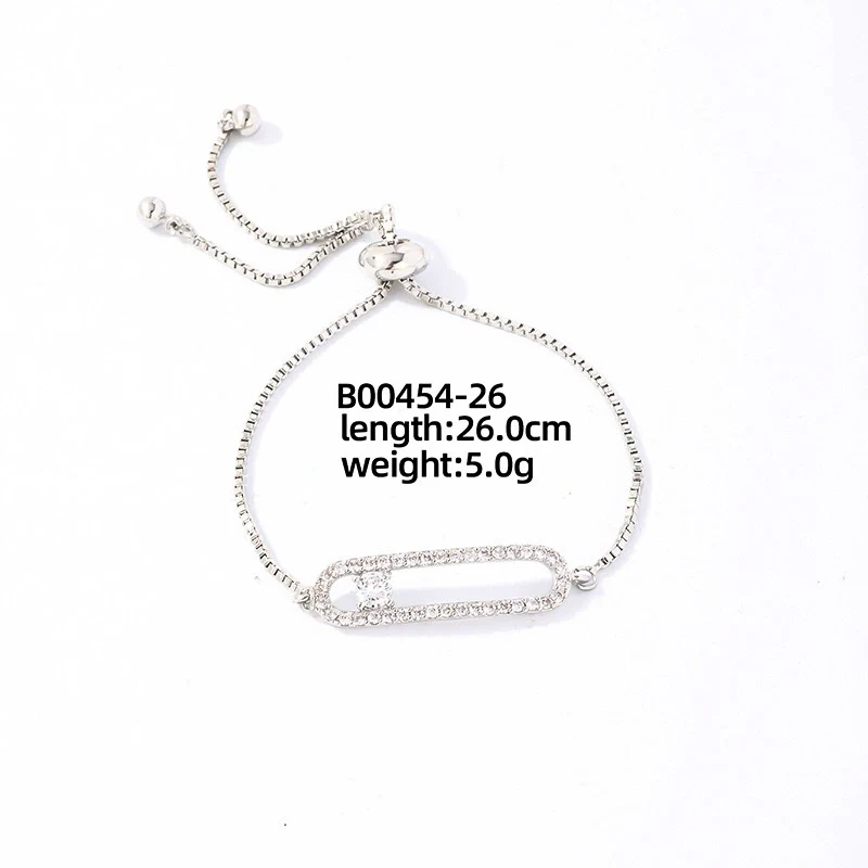 Wholesale Copper Zirconia Heart Shape And Leaves Wave Pattern Small And Fresh Style Women's Bracelet - Image 28