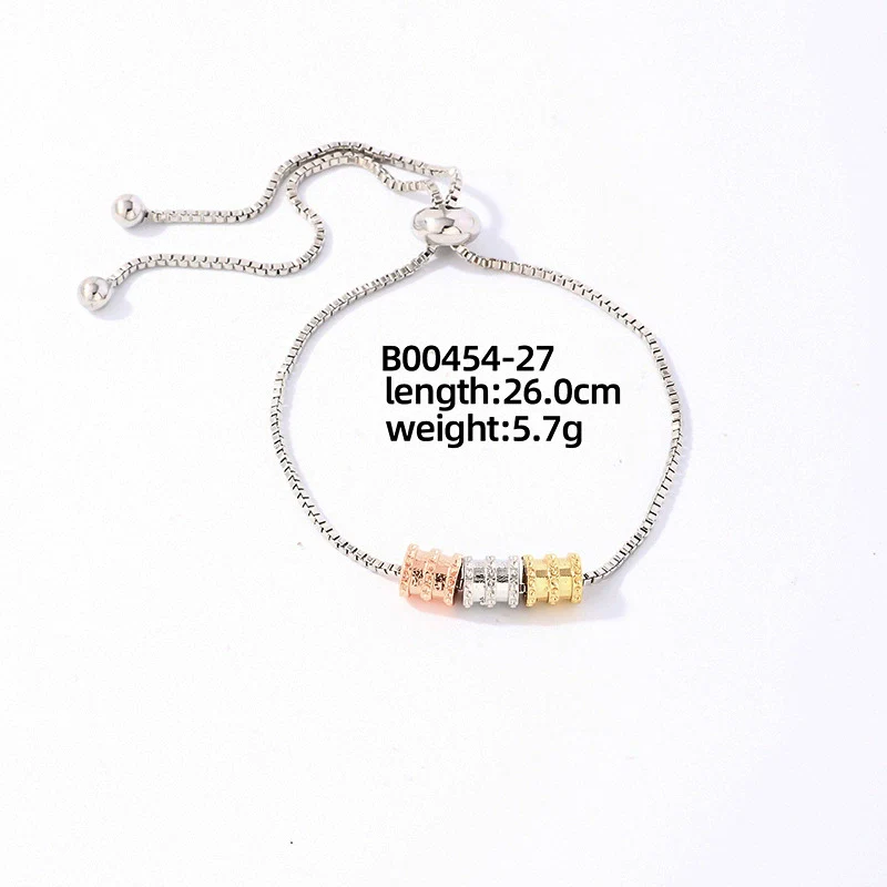Wholesale Copper Zirconia Heart Shape And Leaves Wave Pattern Small And Fresh Style Women's Bracelet - Image 29