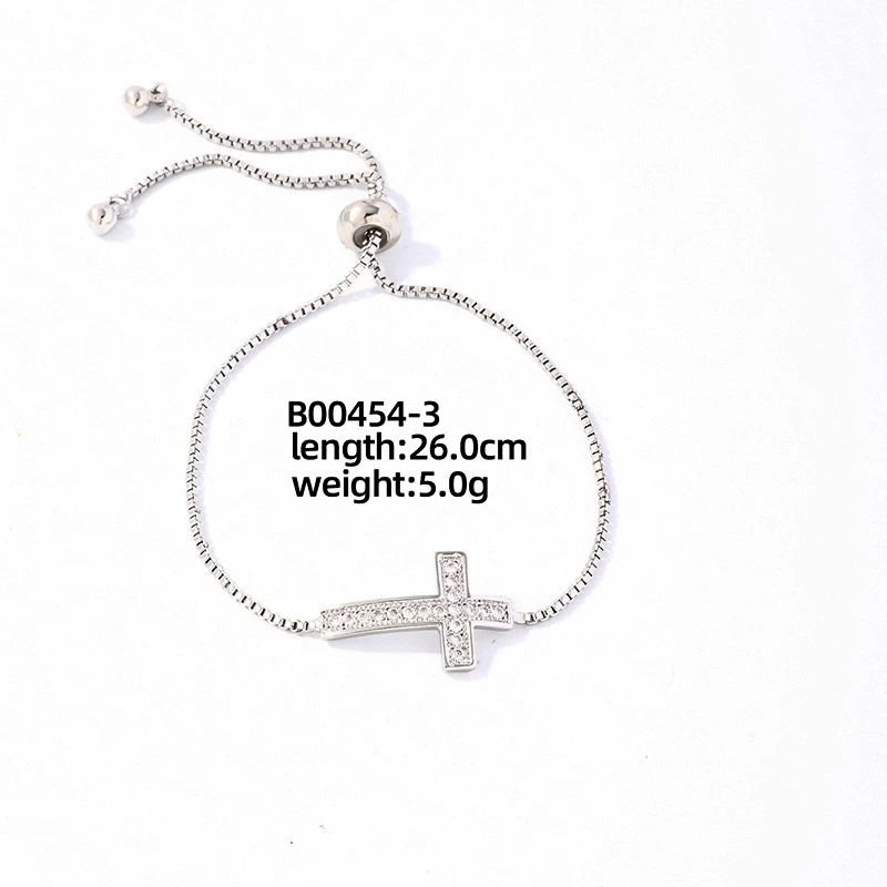 Wholesale Copper Zirconia Heart Shape And Leaves Wave Pattern Small And Fresh Style Women's Bracelet - Image 8