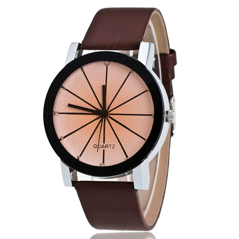Wholesale Couple Belt Watches Casual Style Round Dial Pu Belt Stainless Steel Buckle Alloy Case - Image 12