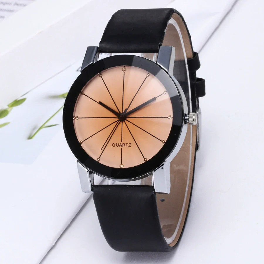 Wholesale Couple Belt Watches Casual Style Round Dial Pu Belt Stainless Steel Buckle Alloy Case - Image 8