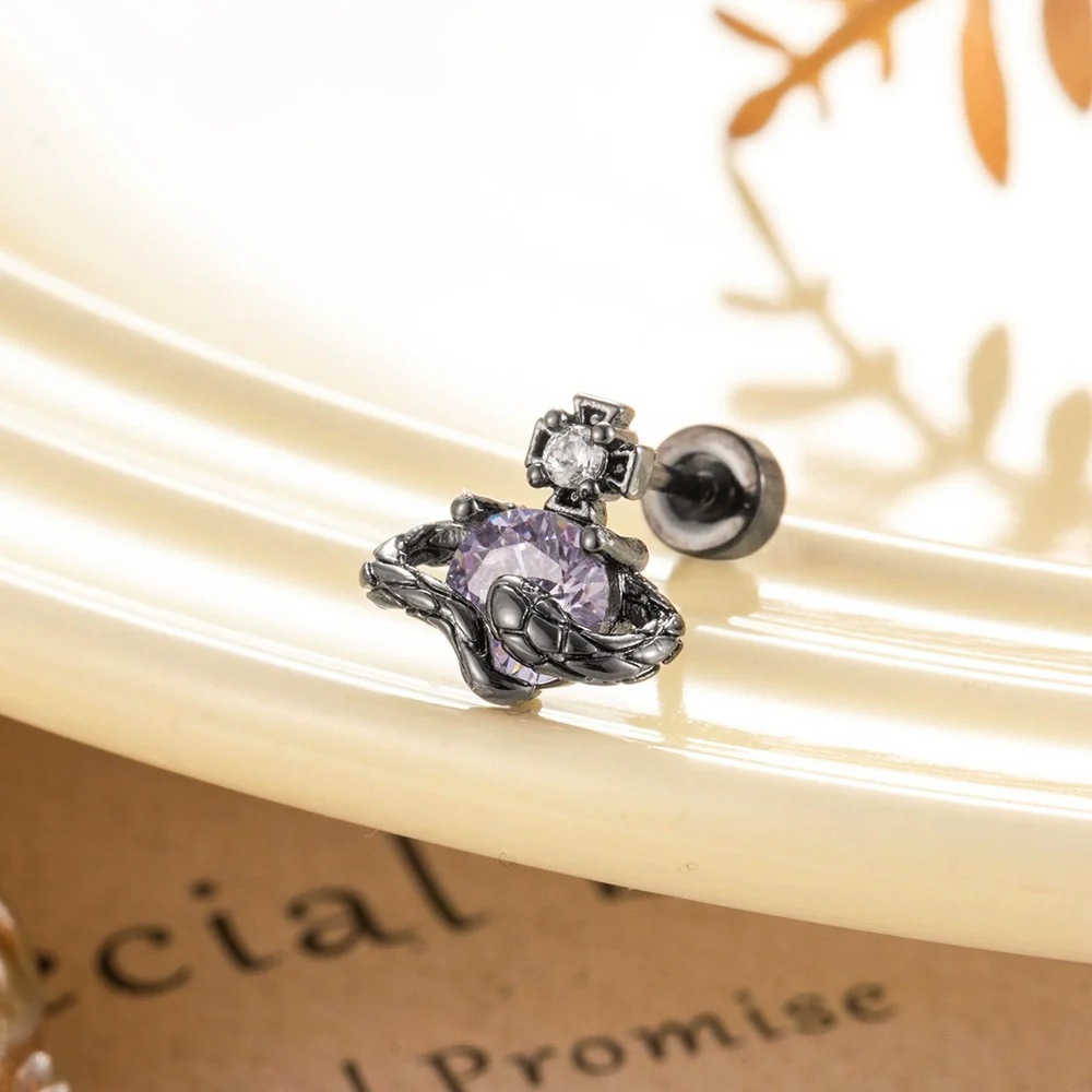Wholesale Couple Earrings Titanium Steel Animal Zodiac Style With Zirconia Design - Image 7