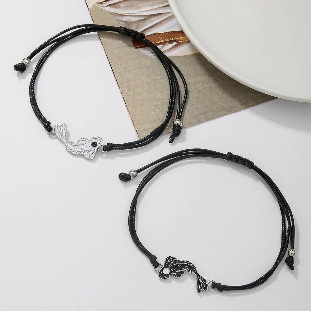 Wholesale Couple Necklace Alloy Geometric Handmade Yin Yang Tai Chi Bagua Fish Design Ochain - Image 4