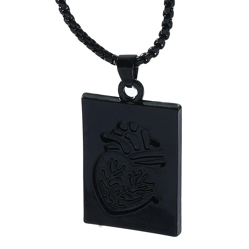 Wholesale Couple Pendant Necklace Alloy Heart Geometric Electroplating Square Pearl Chain - Image 13