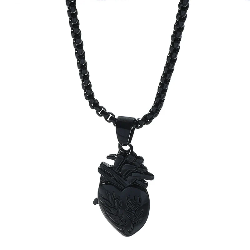 Wholesale Couple Pendant Necklace Alloy Heart Geometric Electroplating Square Pearl Chain - Image 14