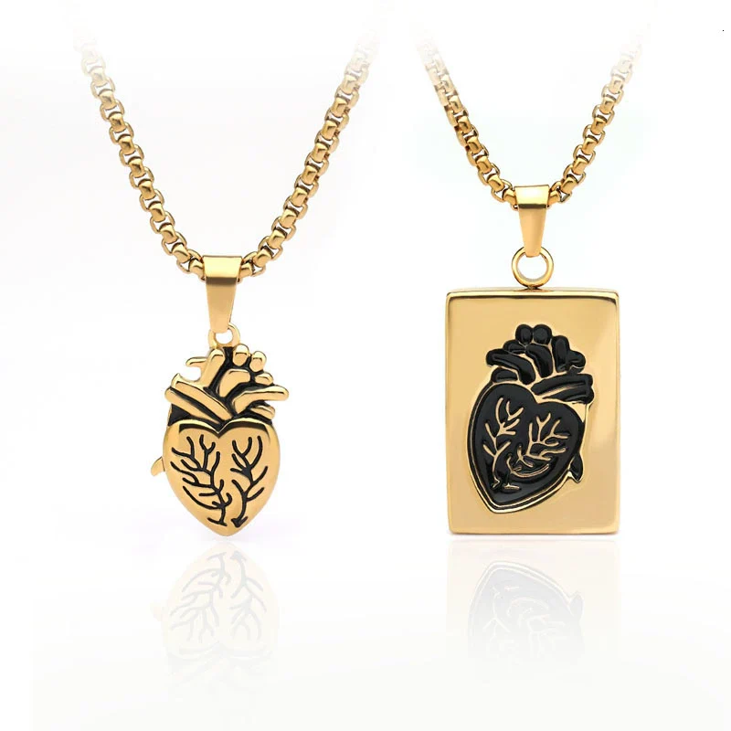 Wholesale Couple Pendant Necklace Alloy Heart Geometric Electroplating Square Pearl Chain - Image 2