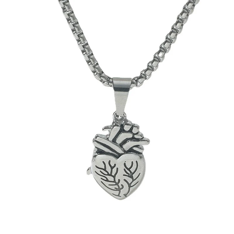 Wholesale Couple Pendant Necklace Alloy Heart Geometric Electroplating Square Pearl Chain - Image 5