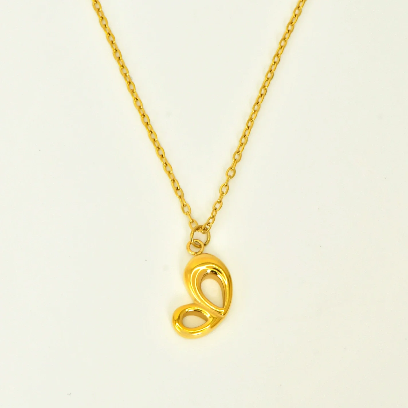 Wholesale Couple Pendant Titanium Steel Electroplated Gold With Heart Butterfly And Letter Number Text Patterns For Women - Image 7