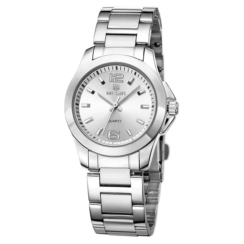 Wholesale Couple Quartz Watches Alloy Case Coated Glass Mirror Belt And Metal Strap Hollow Band Round Dial Leisure Style - Image 6