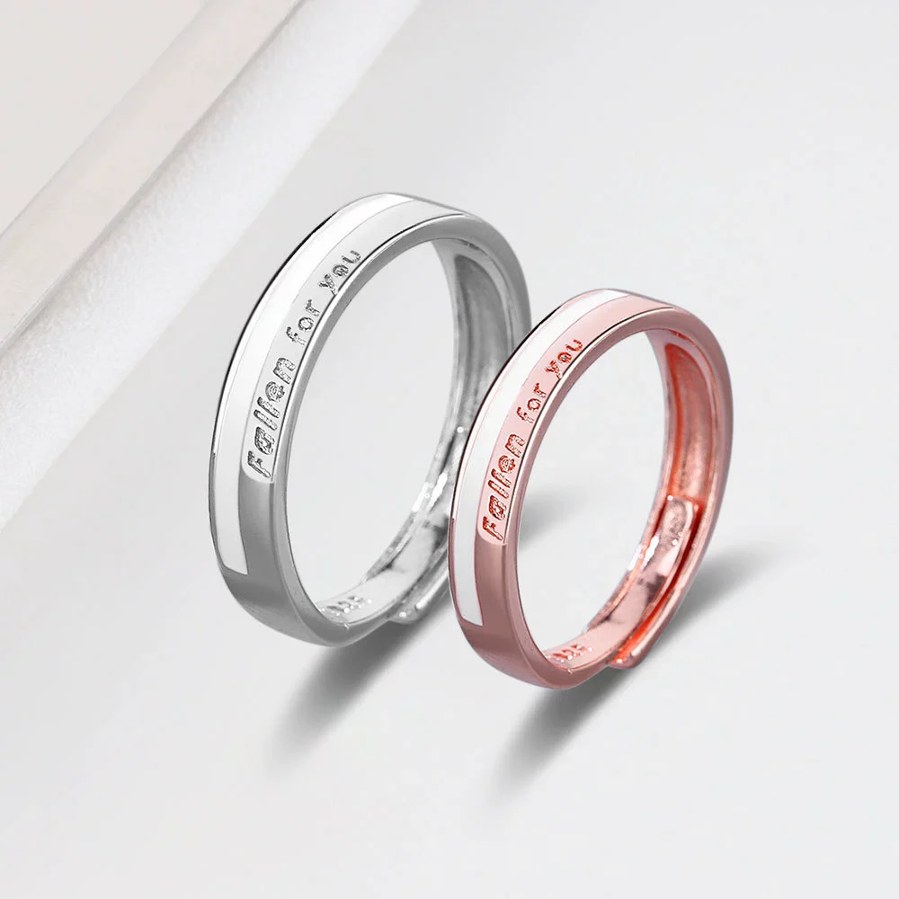 Wholesale Couple Ring S925 Sterling Silver Geometric Electroplating Design