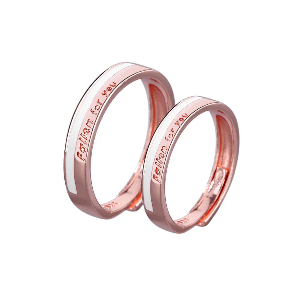 Wholesale Couple Ring S925 Sterling Silver Geometric Electroplating Design - Image 5