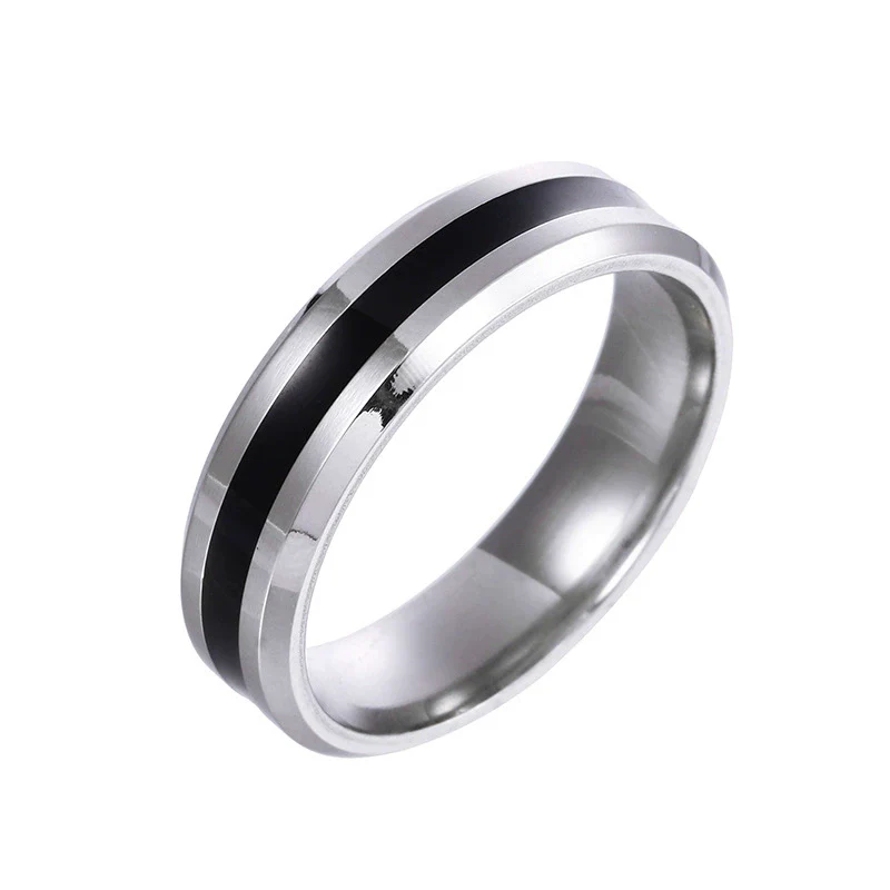 Wholesale Couple Rings Stainless Steel Geometric Dripping Oil Style - Image 4