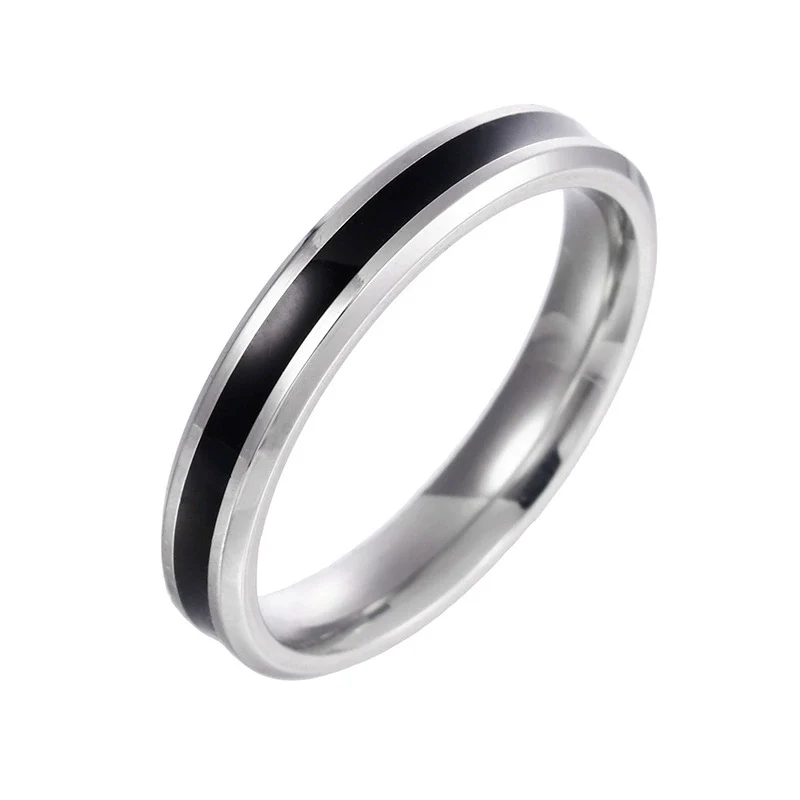 Wholesale Couple Rings Stainless Steel Geometric Dripping Oil Style - Image 5