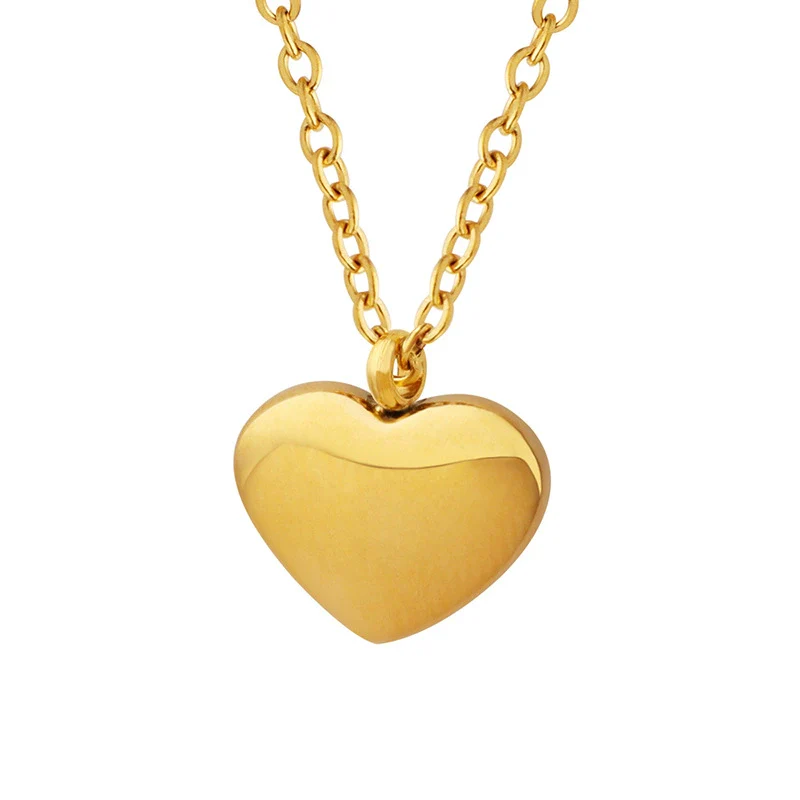 Wholesale Couple Titanium Steel 18K Gold Plated Heart Shape Ferris Wheel Pendant Clavicle Necklace For Women - Image 4