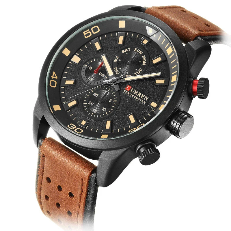 Wholesale Couple Watch Alloy Case Stainless Steel Clasp Genuine Leather Strap Round Dial Leisure Style