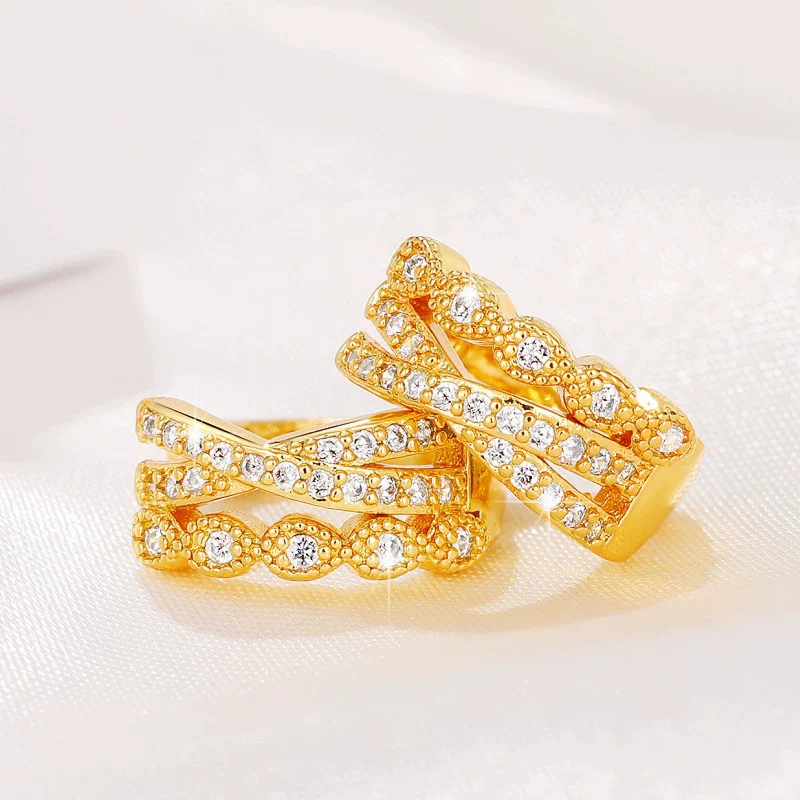 Wholesale Cross Earrings Copper Geometric Zircon Style For Women - Image 4