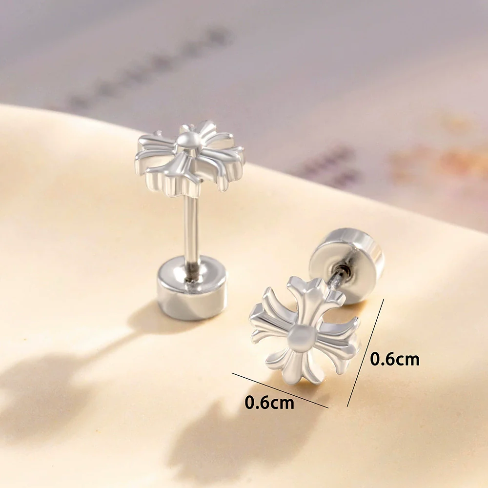 Wholesale Cross Earrings Copper Titanium Steel Electroplated Unisex - Image 2