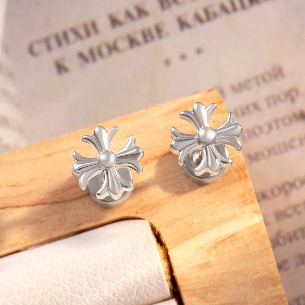 Wholesale Cross Earrings Copper Titanium Steel Electroplated Unisex - Image 3