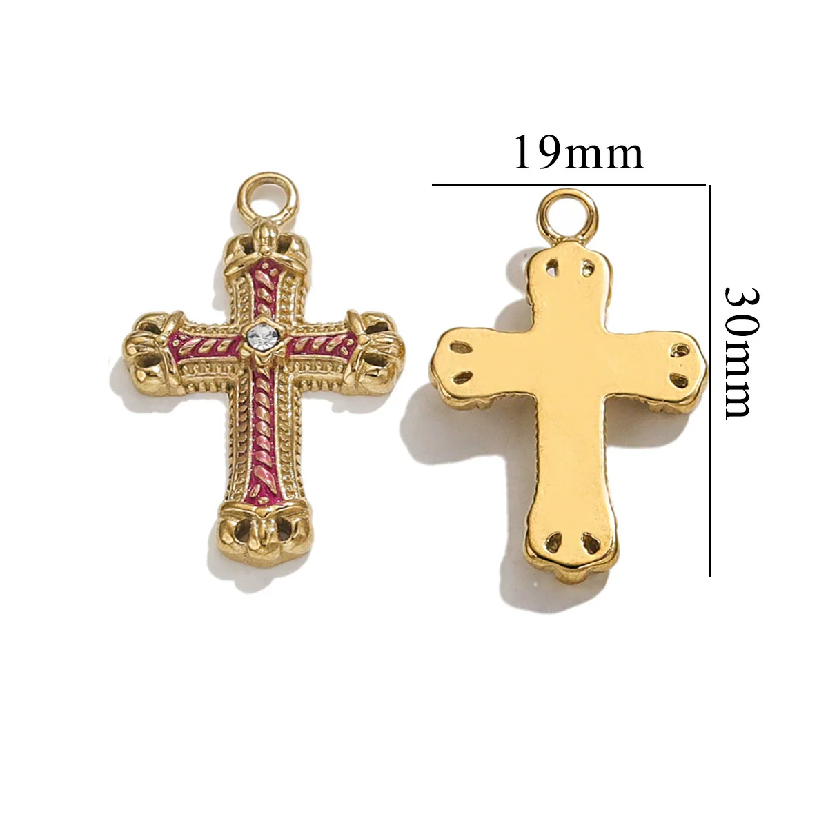 Wholesale Cross Jewelry High Quality Stainless Steel Titanium Steel Plated 18K Gold Oil Pressure Process Totem Pattern - Image 16