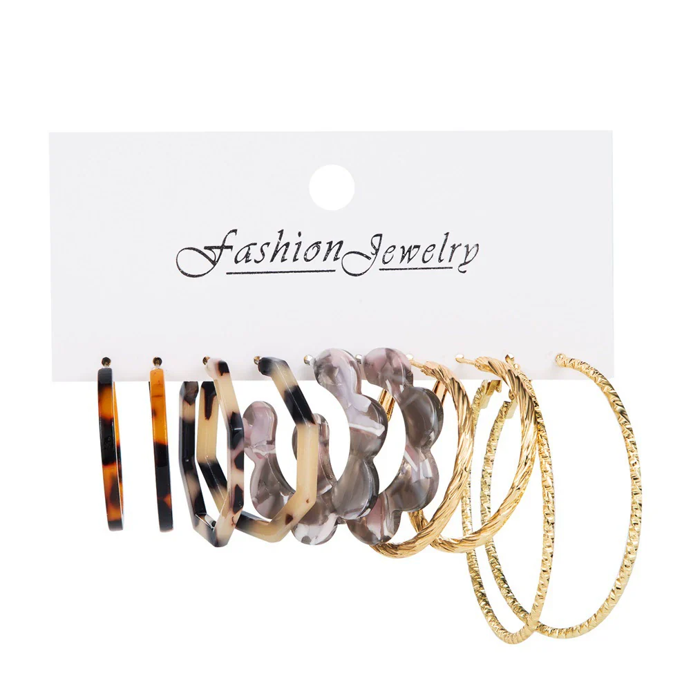 Wholesale Crystal Alloy Acrylic Fashion Elegant Retro Animals Geometric Earrings Set For Women With Electroplating - Image 13