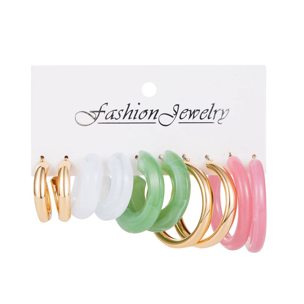 Wholesale Crystal Alloy Acrylic Fashion Elegant Retro Animals Geometric Earrings Set For Women With Electroplating - Image 8
