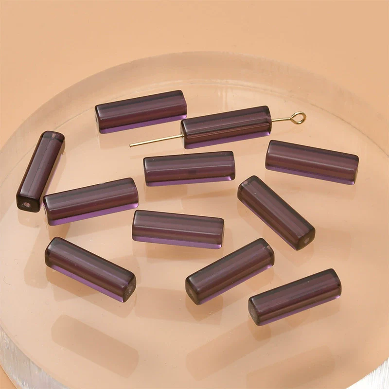 Wholesale Crystal Glass Long Square Straight Tube Beads Jewelry Making Materials For Earring Necklace Bracelet - Image 12