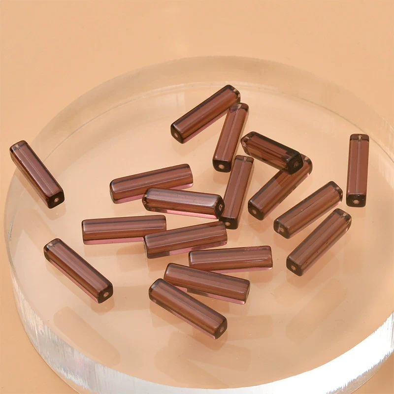 Wholesale Crystal Glass Long Square Straight Tube Beads Jewelry Making Materials For Earring Necklace Bracelet - Image 14