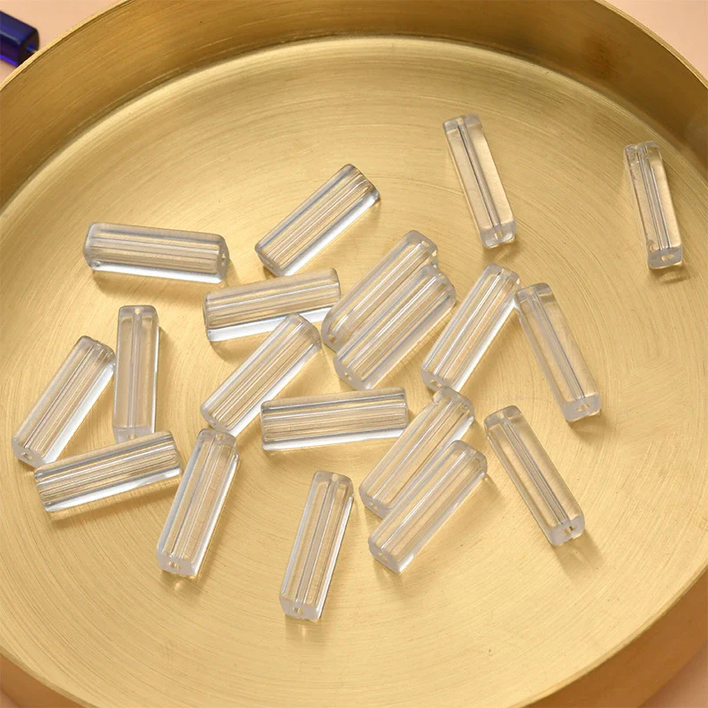 Wholesale Crystal Glass Long Square Straight Tube Beads Jewelry Making Materials For Earring Necklace Bracelet - Image 16