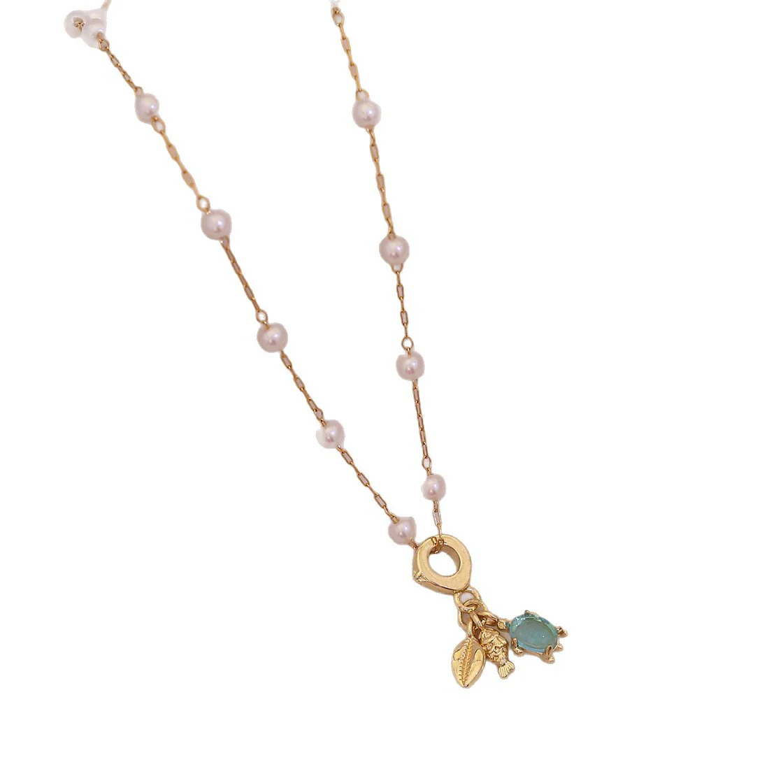Wholesale Cute Animal Pattern Stainless Steel Marine Turtle Fishtail Clavicle Imitation Pearl Necklace - Image 5